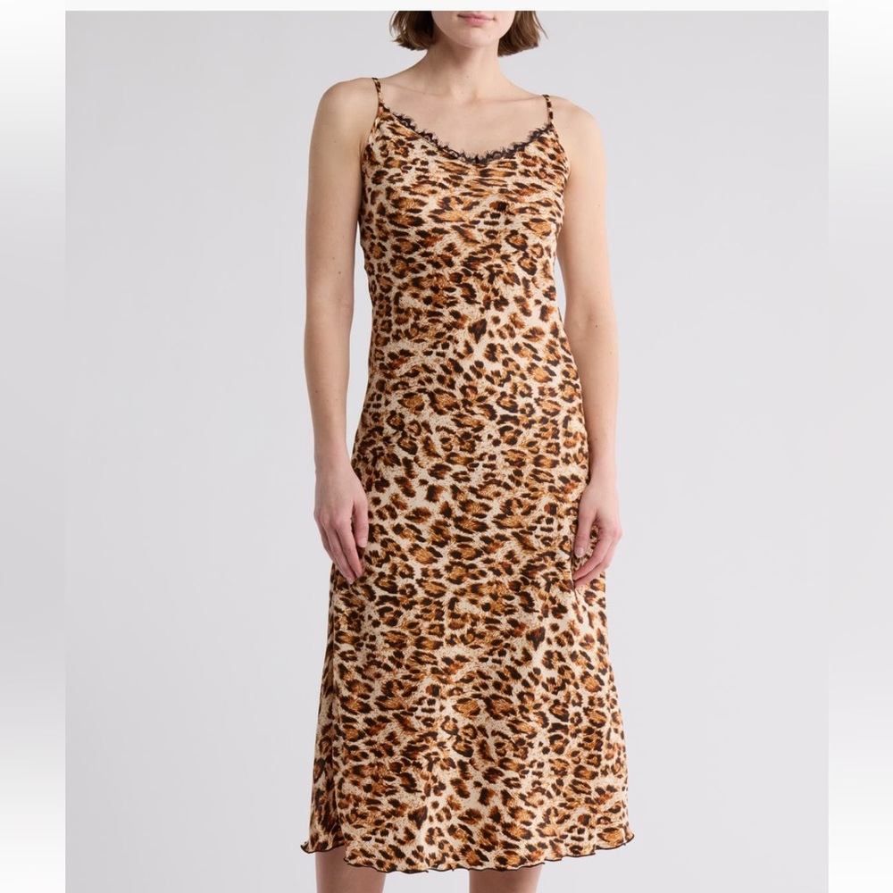 Bebe  Animal Print Midi Dress Size L - Picture 3 of 9